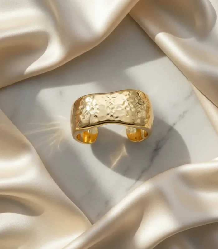 Aurielle Hammered Gold Cuff Bracelet
