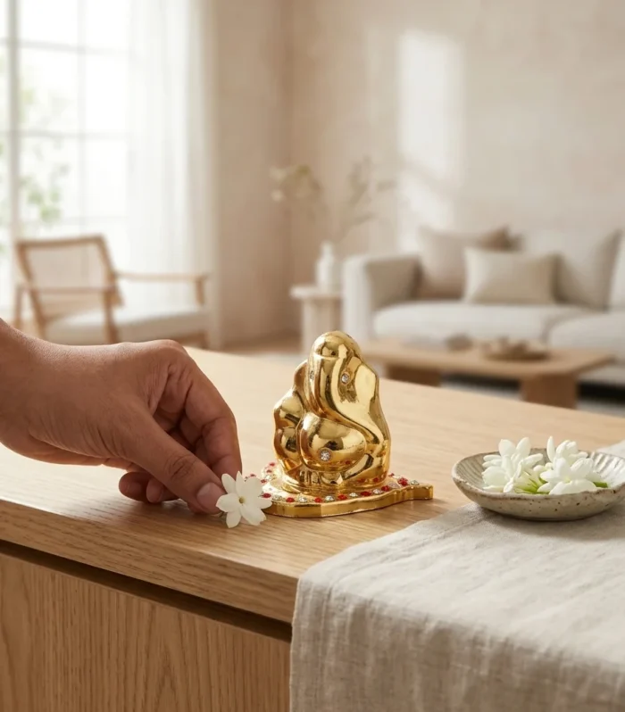 Abstract Golden Ganesha Idol