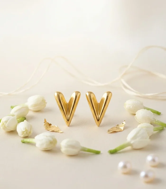 Amour Bold Heart Stud Earrings