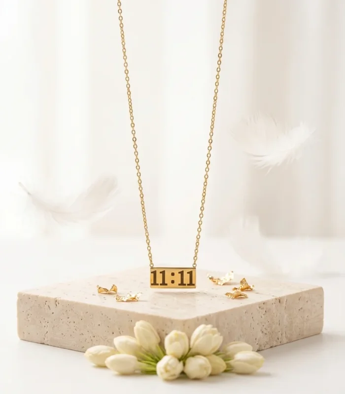 11:11 Angel Number Gold Bar Necklace for Women | Wishbuds