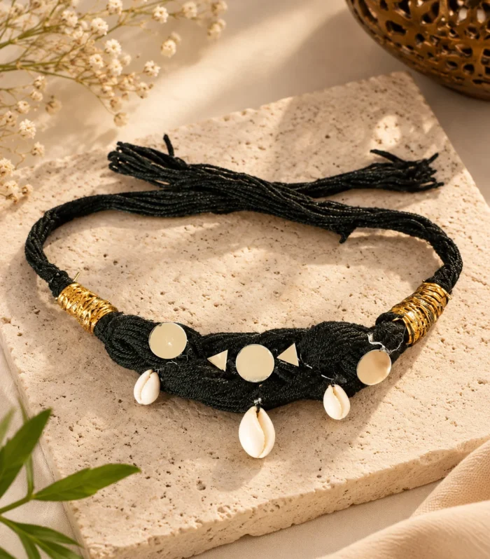 Boho Cowrie Thread Choker Necklace | Wishbuds
